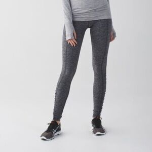 Lululemon Run Turn Around Tight Ruched Heathered Black Size 6